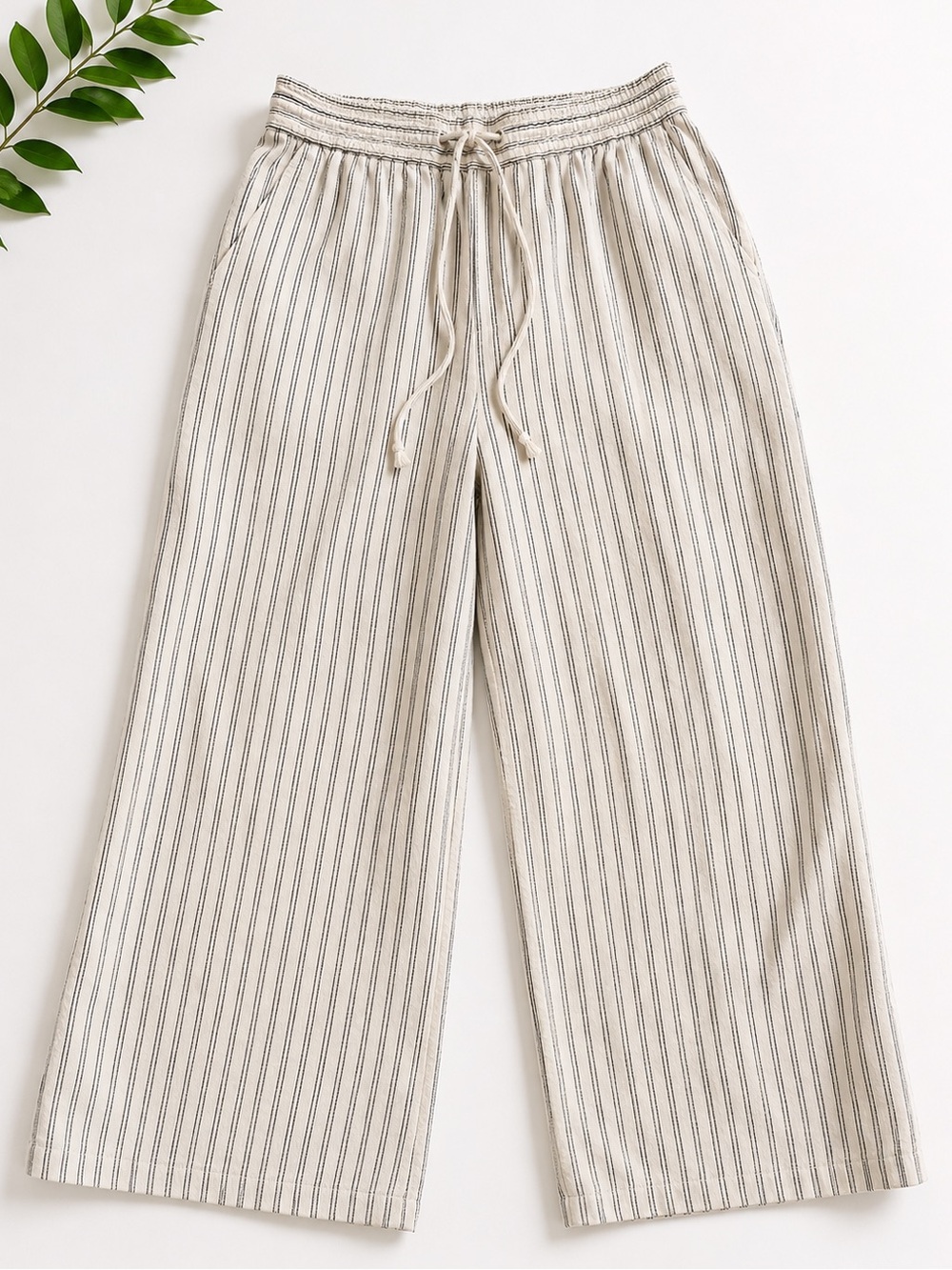 Banana Republic Factory Linen Blend High-Rise Stripe Pants